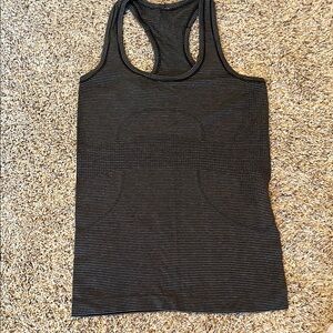 Lululemon Athletica Black striped Fitted Sleeveless Tank Top